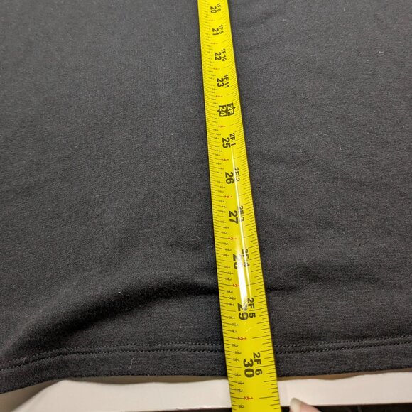 Eileen Fisher Oversized Funnel Neck Tunic Top Large Black Brushed Terry Tencel - Picture 11 of 13